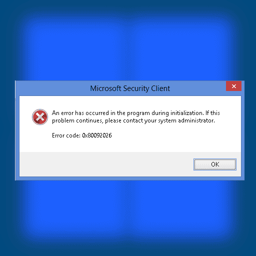Windows 8/8.1 Error Image