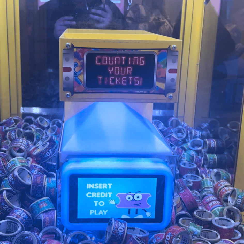AI ticket Man (tons of Tickets claw machine by ice) AI Voice