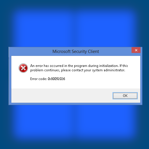 Windows 8/8.1 Error Image