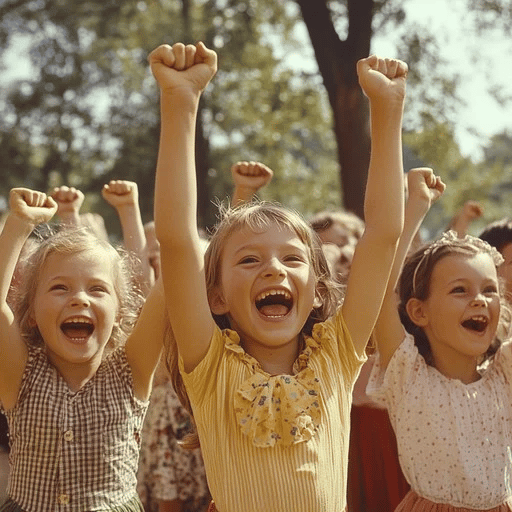 Iconic kids cheering children AI Voice